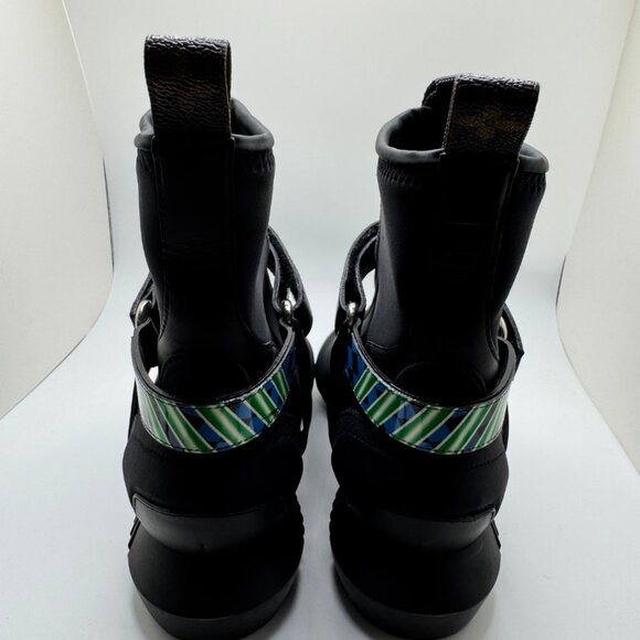 Louis Vuitton Neoprene Deep Sea Strap Ankle Boot Leather Pointed Toe Black EU 38 - Picture 5 of 11